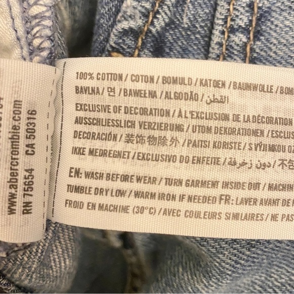 Abercrombie Sz 00 Ripped Front Boyfriend Jeans Mid Rise Distressed Non-Stretch - Picture 11 of 14